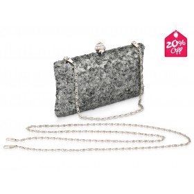 GREGORY LADNER – TINY SEQUIN CLUTCH-CHARCOAL