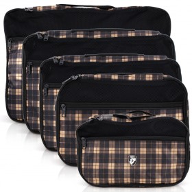 Heys - Exotic 5pc Packing Cube Set - Gold Plaid