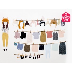 Love Mae - Dress Up Doll, Fabric Wall Sticker