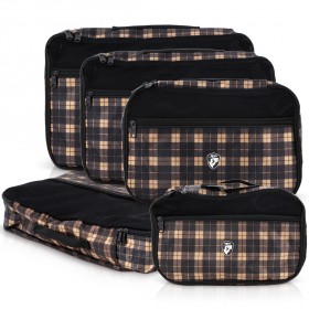 Heys - Exotic 5pc Packing Cube Set - Gold Plaid