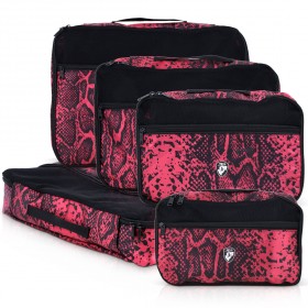 Heys - Exotic 5pc Packing Cube Set - Red Python