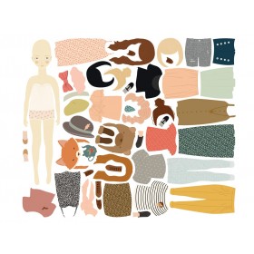 Love Mae - Dress Up Doll, Fabric Wall Sticker