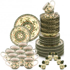 تمبتيشنز - طقم المائدة الأخضر 54 قطعة من الشيف منال العالم