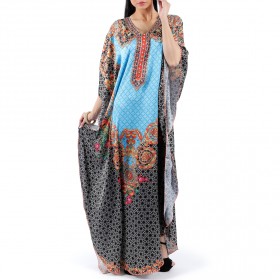 أنشال شاندا - جلابية الموزاييك أكوا السوداء