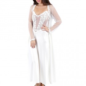 ثوب فلورا نيكروز + روب - اللون الأبيض العاجي