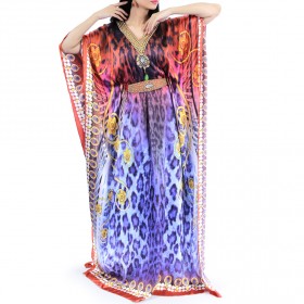 جلابية الفهد الأحمر والأزرق من حرملك