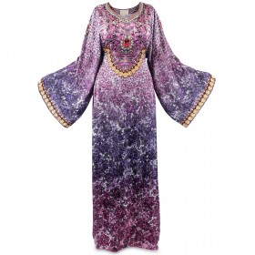 أنشال شاندا - جلابية باقة الزهور الأرجوانية