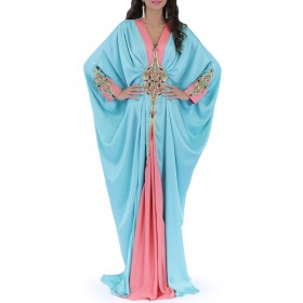 سلمى خان – جلابية الحرير الخالص بلون الفيروز