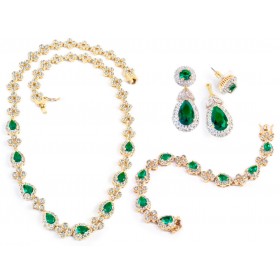 Jacqueline Kennedy - Emerald Drop Jewelry Set