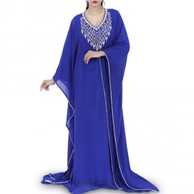 زهرة – جلابية جواهر باللون الأزرق الملكي