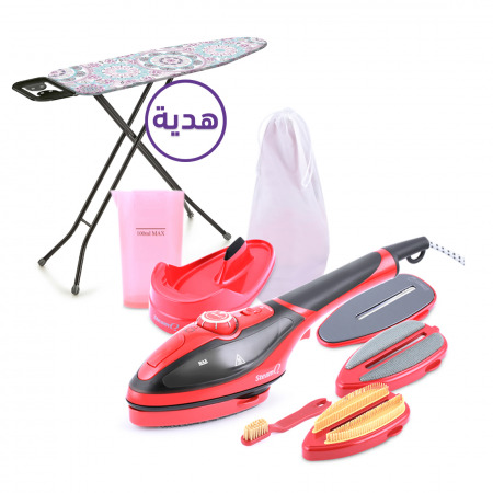 مكواة عادية وبخاريّة مع طاولة للكي هدية